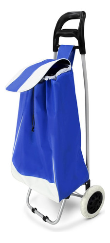 Carrito De Compras Plegable Con Ruedas Metálico Azul