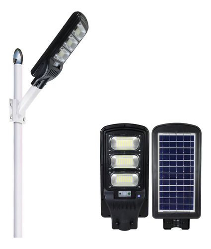 Lámpara Led Solar Luminaria Suburbana Alumbrado Publico 150w Color Negro