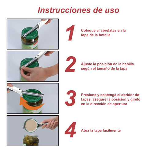 Abridor De Latas Ajustável Multifuncional, Pacote Com 2,