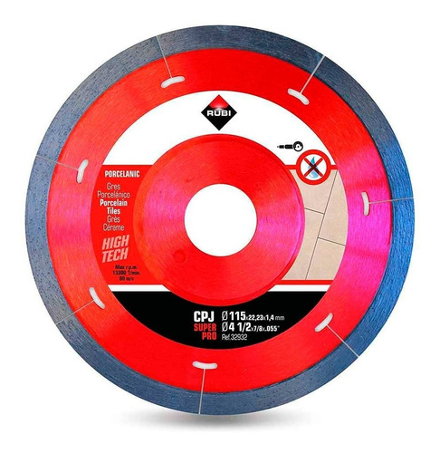 Disco Diamantado Cpj 115mm. Super Pro Rubi 32932