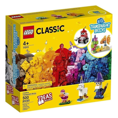 Imagen 2 de 8 de Set de construcción Lego Classic Creative transparent bricks 11013 500 piezas en caja