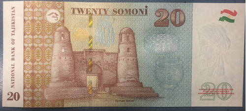 Billete Tajikistan 20 Somoni Año 2021 Sin Circular