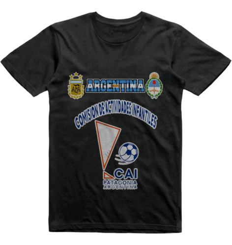 Remera Infantil Negra Cai Comodoro Rivadavia