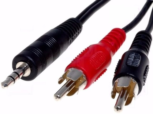 Imagen 1 de 9 de Cable Miniplug A 2 Rca Stereo Audio Celular Notebook Pc 5 Mt