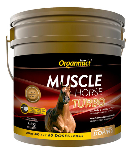 Suplemento Equino Muscle Horse Turbo Organnact 6kg