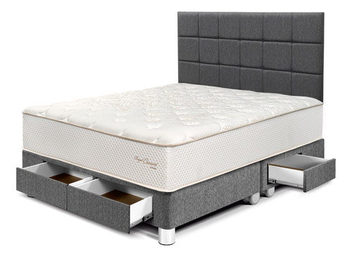 Dormitorio Paraíso Con Cajones Royal Crown Blocks | King Color Gris