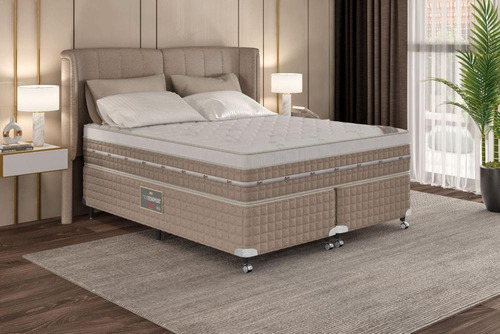 Box+colchão Castor King Premium One Tecnopedic 193x203x57