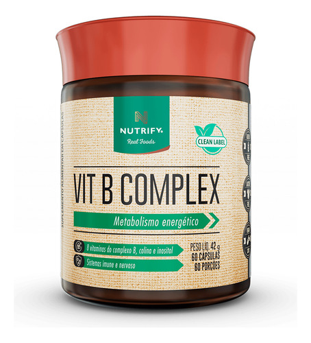 Vitamina B Complex Todas As Vitaminas Complexo B 60 Cápsulas Sabor Sem Sabor