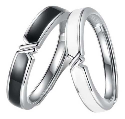 Set De Anillos Promesa Pareja Minimalista De Plata L925 Amor