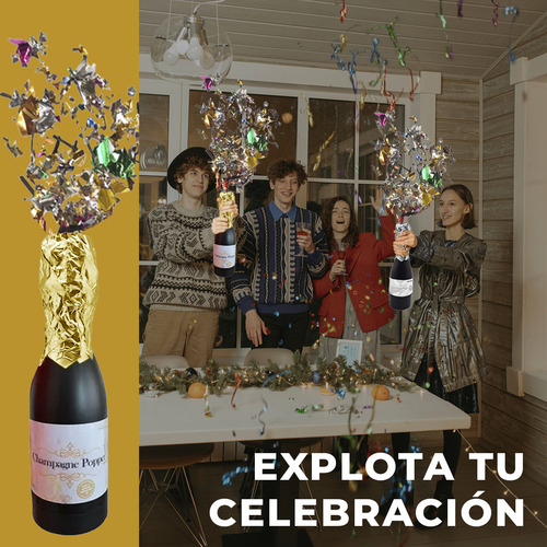 Bazuca De Confeti Metálico Botella Grande Champagne Popper