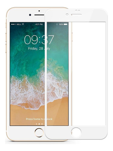 Vidrio Premium Full Glue Para iPhone 8 Blanco