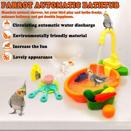 . Loro Bañera Automática For Pájaros Caja Ducha P Periquitos