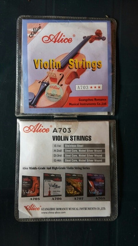 Imagen 1 de 1 de Set De Cuerdas Para Violín Marca Alice Originales 