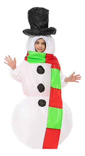 Traje Inflable Reutilizable Dibujos Niño Muñeco De Nieve