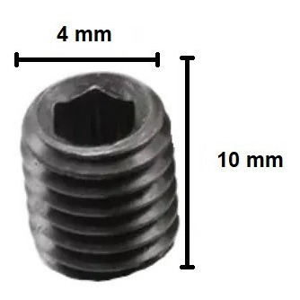 Parafuso Allen Sem Cabeça M 4 X 10 - 20 Unidades