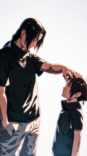 Cuadro Itachi Hermanos Sasuke Canvas 140x80cm Negro