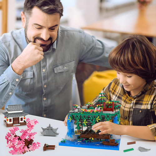 Kit De Mini Edificio Bonsái De Cerezo Con Luz Led