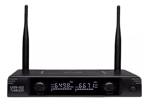 Microfone Sem Fio De Mesa Gooseneck Uhf Udx-33 Dylan Duplo Cor Preto