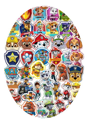 Stickers Calcos X20 Paw Patrol Jardin Cumple Souvenir Regalo