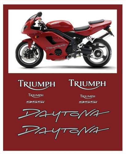 Kit Adesivo Emblema Triumph Daytona 955i Vermelha