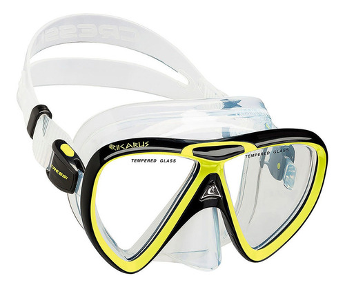 Kit De Mergulho Máscara Snorkel Ikarus Semidry Cressi