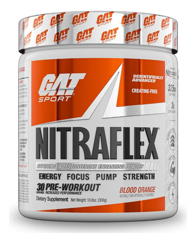Nitraflex Advanced Gat Sport Pre Entreno 30 Porciones