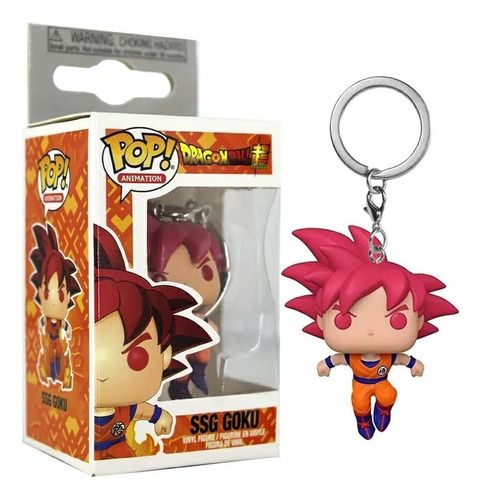 Llavero Funko Ssg Goku Dios Dragon Ball Saiyajin