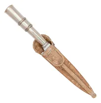 Comprar Cuchillo De Alpaca 20cm Acero Inox Vaina Cuero Crudo