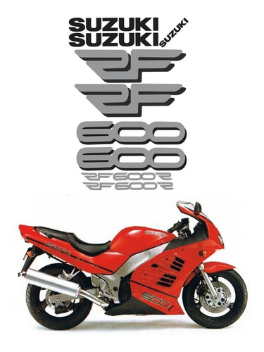 Kit Adesivo Emblema Compativel Suzuki Rf 600 Vermelha Rf600 Cor PADRÃO