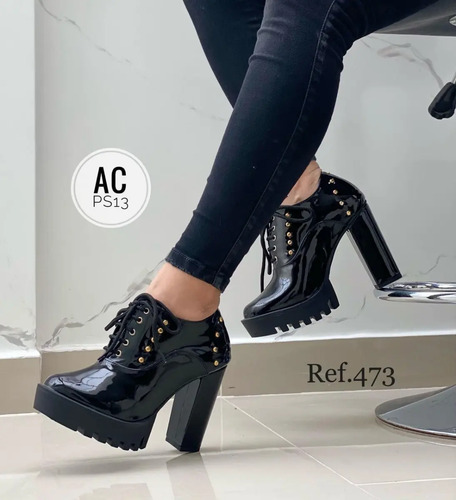 Botines de charol tacon 7/2 para mujer