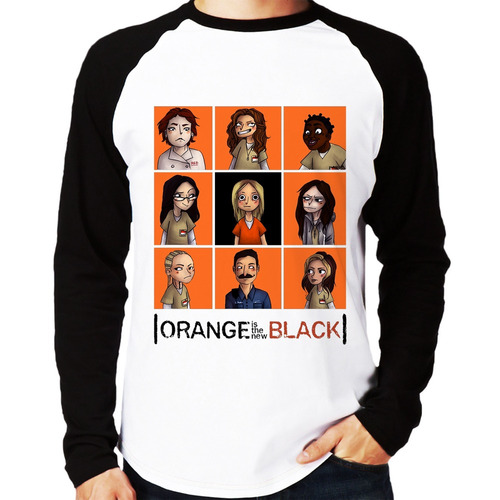 Camiseta Raglan Orange Is The New Black Netflix Longa