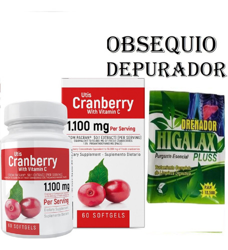 Utis Cranberry 1.100 Mg With Vitam - Unidad a $1263
