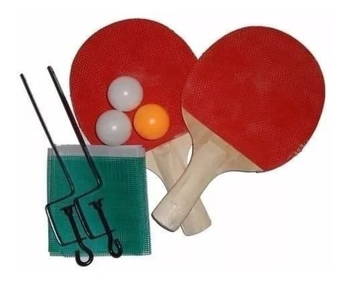 Kit Ping Pong Tênis De Mesa Feixue 2 Raquetes 3 Bolas + Rede