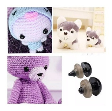 Imagen 6 de 7 de Pack Ojos De Seguridad, Vellón Agujado, Amigurumi, Muñecas