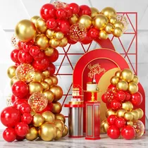 Comprar Rojo y Oro Globo Guirnalda Arco Set Cumpleaños Fiesta Decoración 2025 Graduación Globo Decoración Metálico Múltiples Tamaños VIVA México Globo Aniversario Celebración Año Nuevo Navidad Decoración