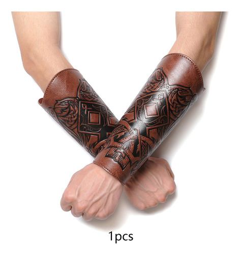 3 Guantelete De Cuero Pu, Pulsera, Brazaletes Marrón 1 Uds.