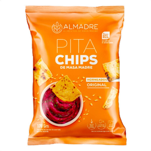 Imagen 1 de 2 de Snacks Pita Chips Almadre Original Masa Madre Horneados 170g