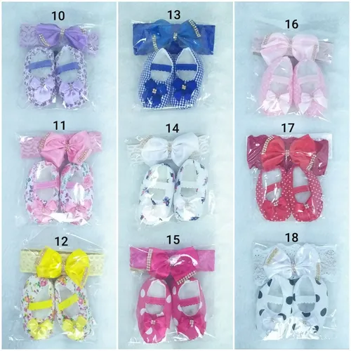 10 Kits Beb Com 1 Sapatinho 1 Faixa cada Menina Atacado