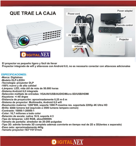 Proyector Led Portatil 6000 Lumens Android +3d +wifi Cuotas