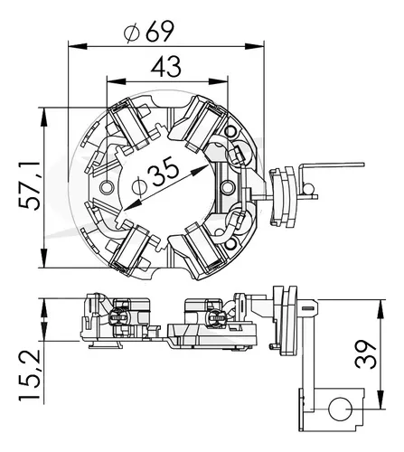 Portacarbones Tipo Bosch Peugeot 205 306 405 Partner Pc-2234