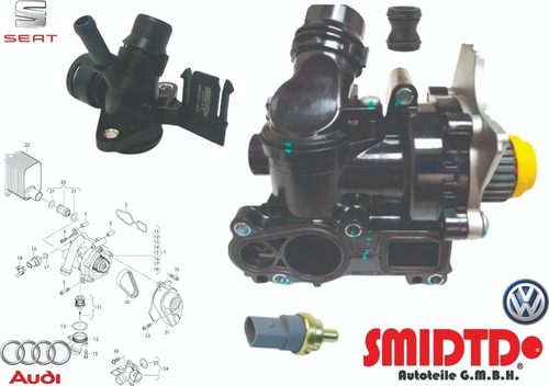 Bomba Agua Completa Brida Bulbo Y Cople Audi A3 Quattro 2.0