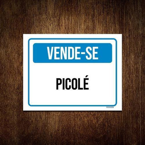 Kit 3 Placas Sinalização Vende-se Picolé Azul