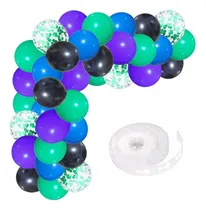 Comprar Arco De Globos Confeti Chico - Azul Verde Violeta Negro