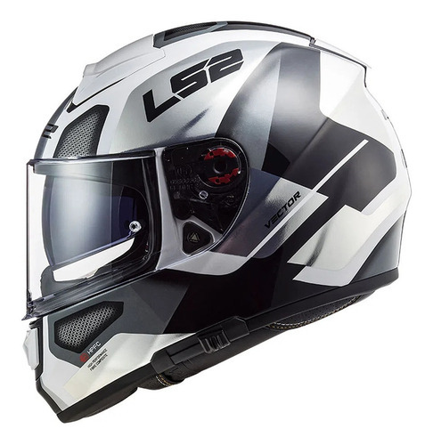 Capacete Moto Ls2 Vector Evo Ff397 Automat White Titanium Cor Branco Tamanho do capacete 61-62