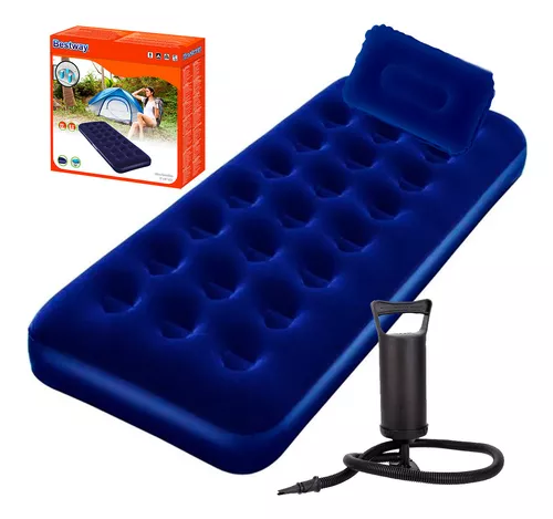 Colchón Inflable Intex 2p Camping +almohada +inflador - azul — El Rey del  entretenimiento