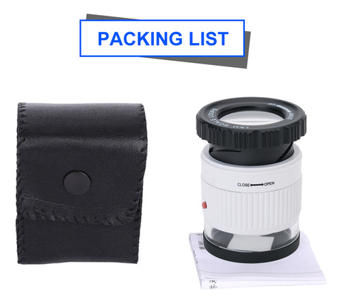 Lupa 30x Regulable De Metal Con Luz Led