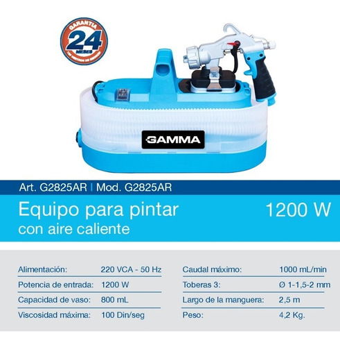 Equipo Pistola Para Pintar Con Aire Caliente 1200w Gamma