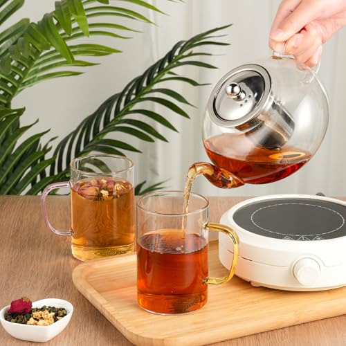 Juego De 4 Tazas Grandes De Café De Vidrio, Tazas De Té De V
