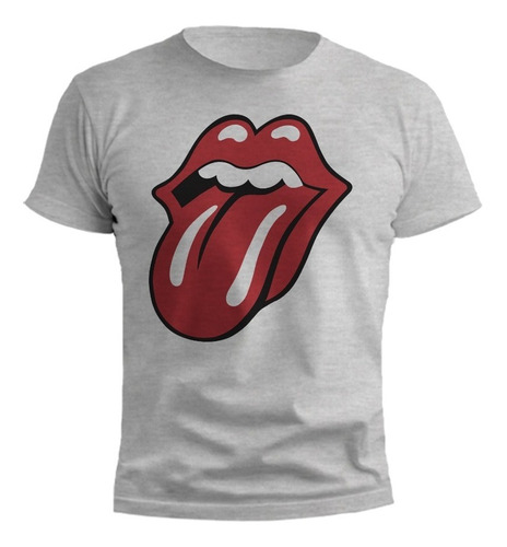 Remera The Rolling Stones Clasica Gris Melange