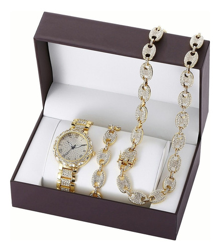 Set De Relojes De Pulsera Chapados En Diamantes